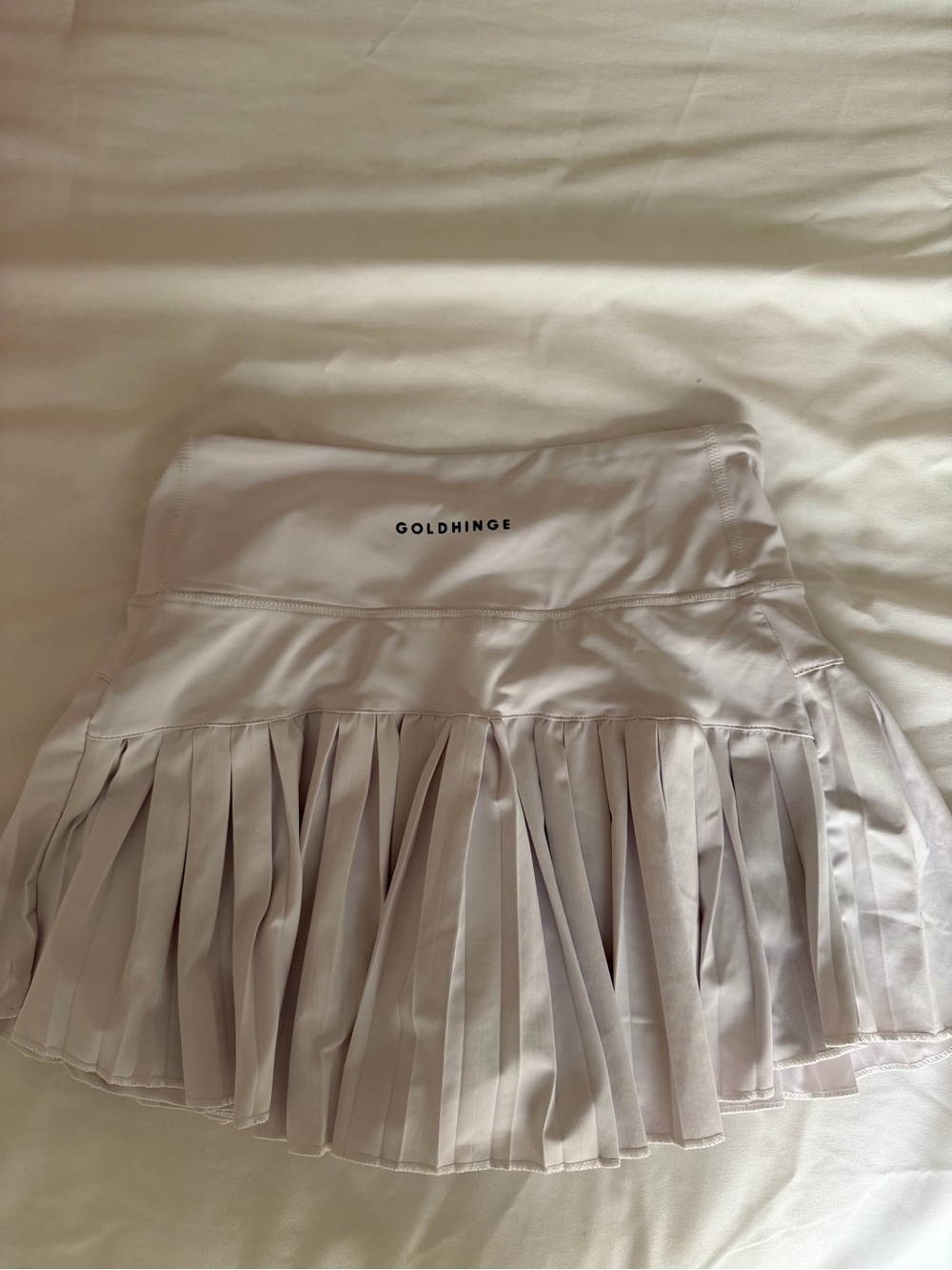 Goldhinge Pleated Tennis Skirt in White